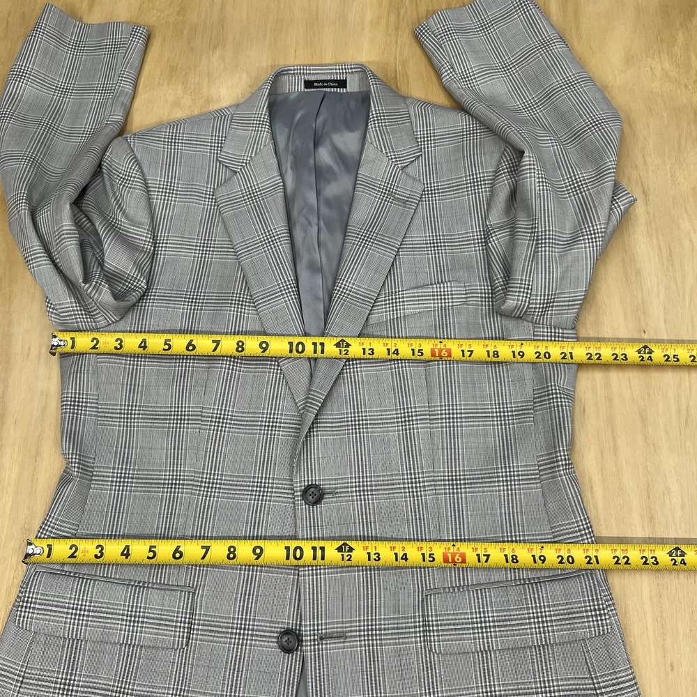 Joseph & Feiss Blazer Jacket Sport Coat Mens 40R Classic Fit Wool Polyester Gray - Picture 8 of 12